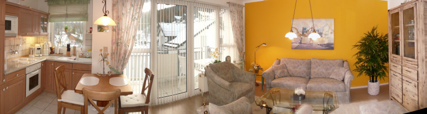 Vakantiewoning Willingen huren - Woonkamer panorama